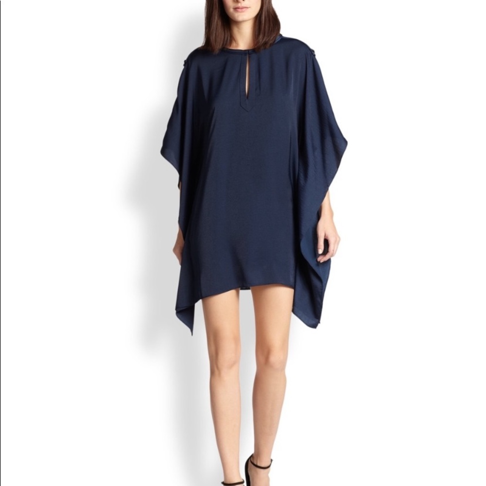 BCBG Blue Satin Kimono Dress- New with tags!!
